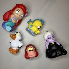 Disney Store Little Mermaid Bath Toy Figures Ariel Ursula Flounder Lot 5