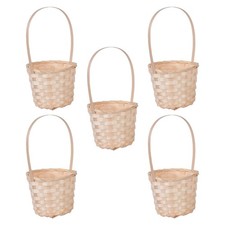 5 Pcs Woven Floral Basket Small Picnic Garden Gathering Bamboo Flower Baskets
