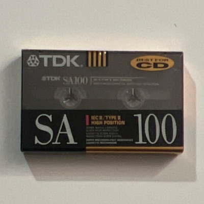 TDK SA100 IEC II Type II High Position Recordable Cassette Tape 100 min