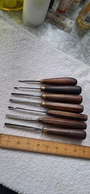 7 Carving Chisels - Herring Brothers, London - VGC