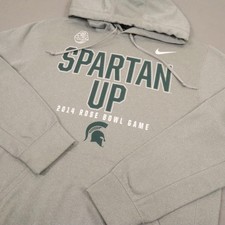 Nike Michigan State Spartans Hoodie Mens M Gray NCAA Therma Fit Rose Bowl