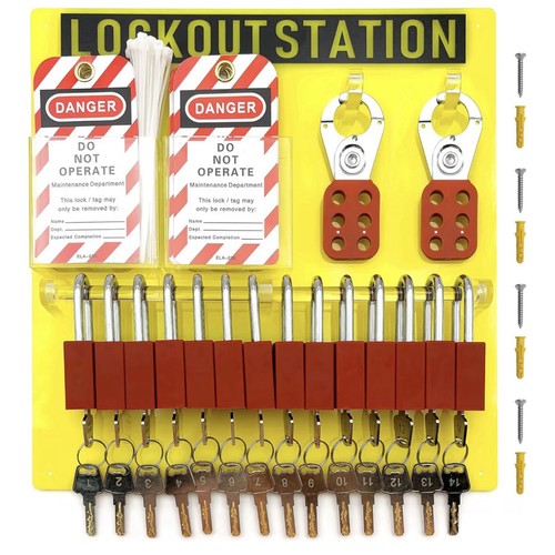 SAFBY Lockout Tagout Station Board Kit -Lock Out Tag Out Set LOTO NEW w/ DEFECT