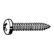 Sheet Metal Screw, #4 X 1 In, Zinc Plated Steel Pan Head Phillips Drive, 100