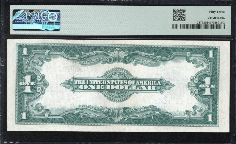 1923 $1 SILVER CERTIFICATE HORSEBLANKET LARGE SIZE NOTE PMG 53 Fr 237 - Image 2 of 2