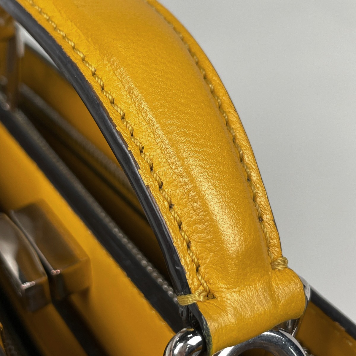 FENDI Peek-A-Boo Icy You Zucca 2WAY Shoulder Bag Hand Bag leather Yellow 7VA... thumbnail 5