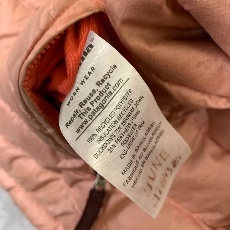 Suéter de plumón reversible Patagonia con capucha chaqueta acolchada niñas pequeño 7/8 esquí Foto 4 de 4