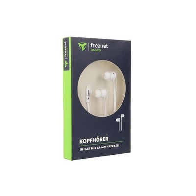 freenet Kopfhörer Headset In-Ear Kopfhörer Basics 3,5mm weiß 
