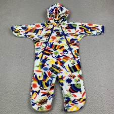 Vtg Patagonia Bunting Snowsuit Baby 12M Skyline Creatures Fleece Hooded Zip 2008