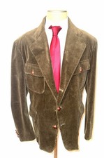 Polo Ralph Lauren USA MADE Olive Wide Corduroy Leather Button 4-Pocket Jacket L