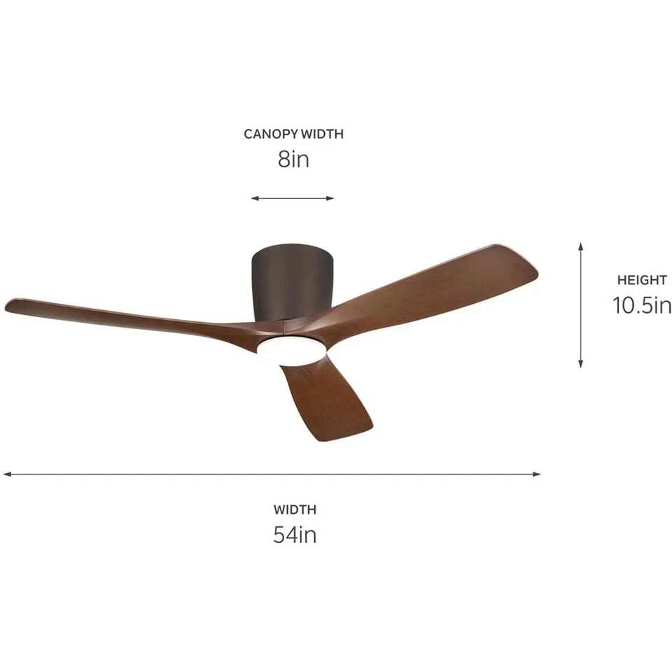 Ventilador de techo interior Kichler Lighting 300154SNB Volos bronce natural satinado Foto 3 de 4