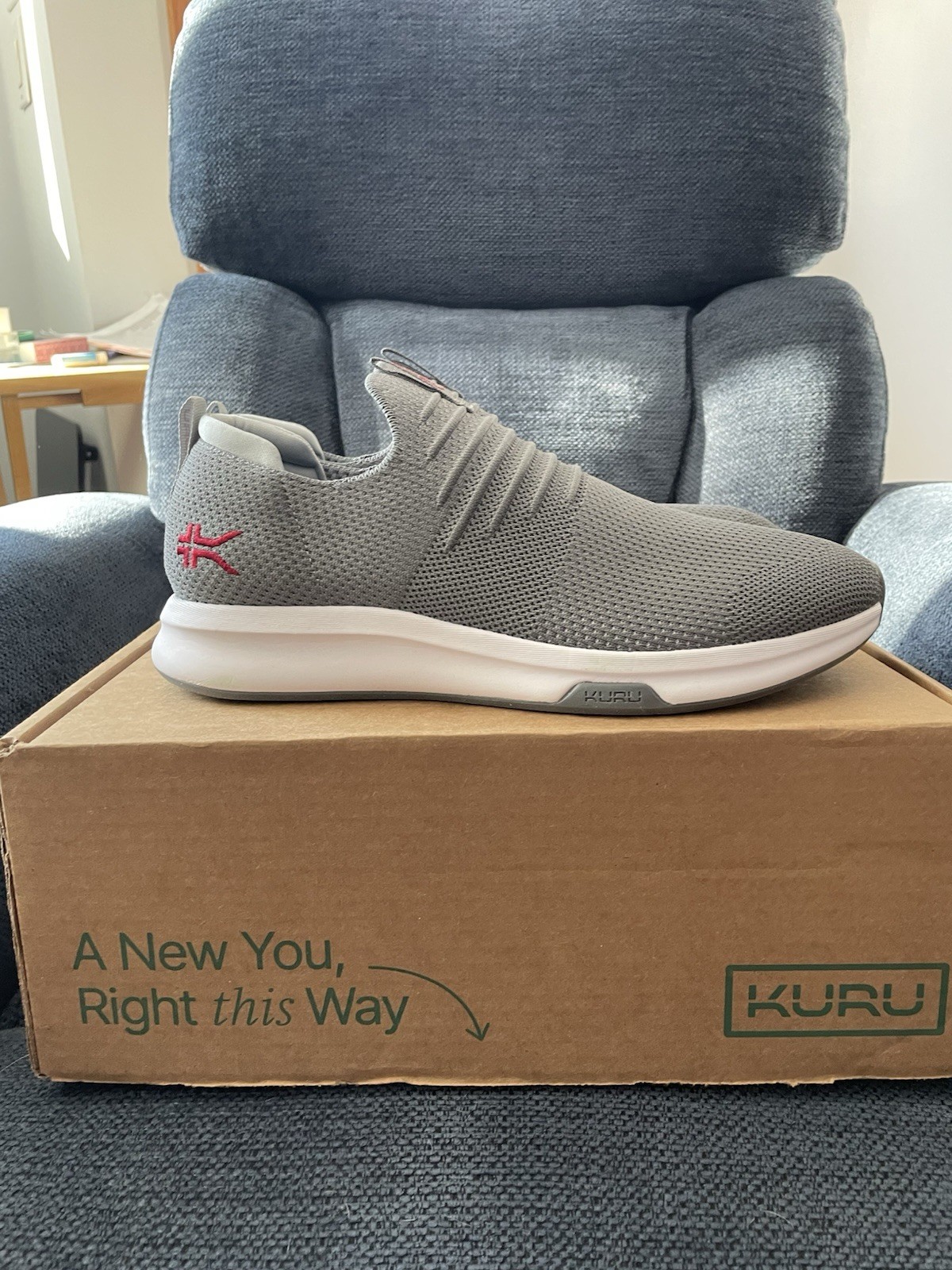 Kuru Atom Slip  on Sneakers Grey Men’s 10.5 M New In Box Never Worn