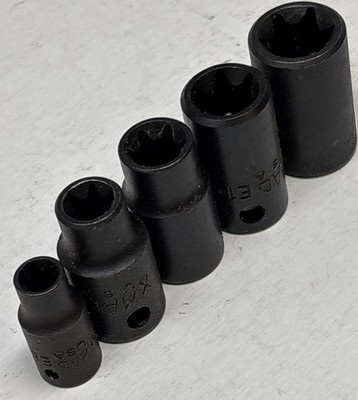 MAC Tools Inverted Torx Socket 3/8'' Dr Set  of 4, E10 E12 E14 E16 + 1/4'' Dr  E8