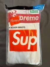 NEW Supreme Hanes Boxer Briefs WHITE 4-Pack 99HAA36 Men's XL