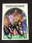 Hand Signed 1989-90 NBA Hoops Olden Polynice Seattle Sonics IP NBA Auto Kings