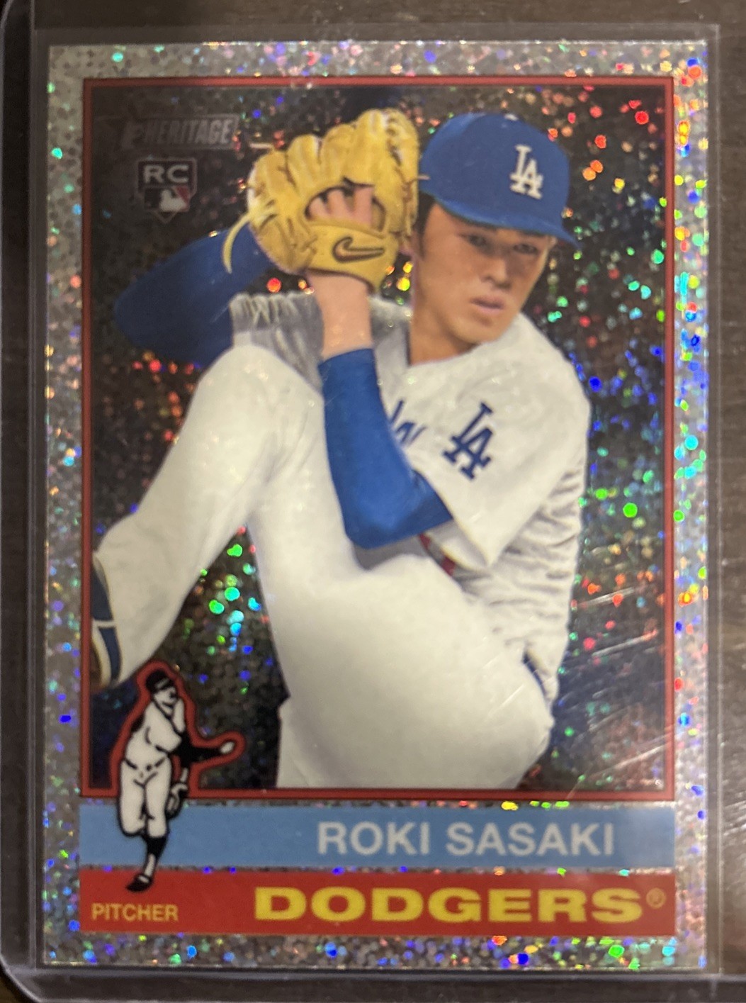 2025 Topps Heritage - Roki Sasaki #224 Chrome Silver Sparkle Refractor (RC)