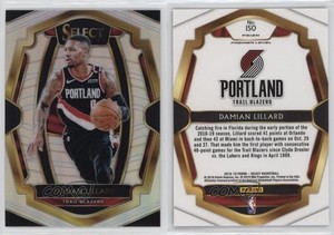 2018-19 Panini Select Premier Level Silver Prizm Damian Lillard #150