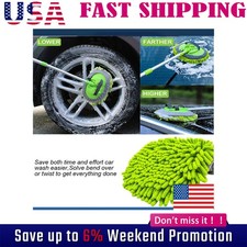 Adjustable Telescopic Car Wash Brush Kit Mop Long Handle Vehicle Cleaning Tools