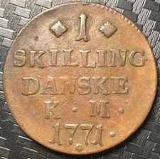 Denmark, 1771, 1 Skilling