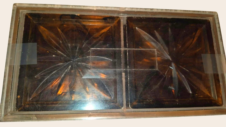 Vintage Amber Lucite Duracite Coasters Set Of 8 With Box Mcm - Image 4 of 4