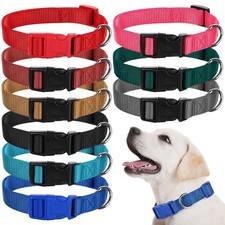 9 Pieces Adjustable Dog Collar for Animal, Soft Nylon Pets Puppy Collar with ...