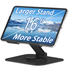 Metal Tablet Stand, Adjustable 360  Rotation Tablet Holder For 4-16" Tablet