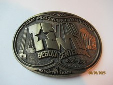 Vintage Texas belt buckle Sesqui centennial 1836-1986