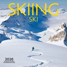 Skiing | 2026 12x24" (Hanging) Monthly Square Wall Calendar | Bilingual