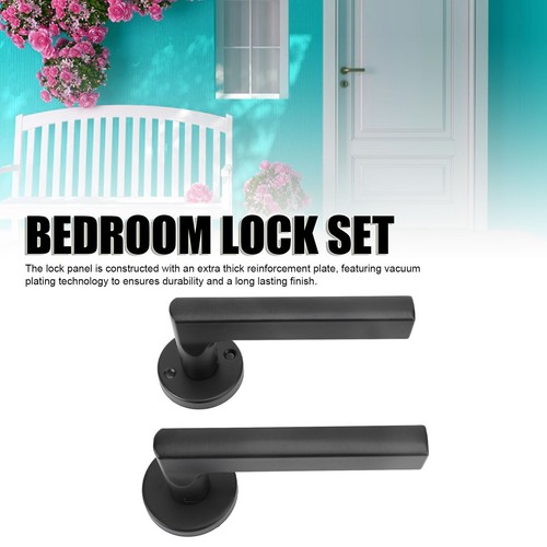 (Black)Door Handle Lock Keyed Large Solid Knob Thickened Panel Aluminum Iron US - Picture 17 of 24