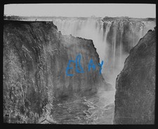 Photo BELOW VICTORIA FALLS SOUTH AFRICA C1890 Magic Lantern Slide