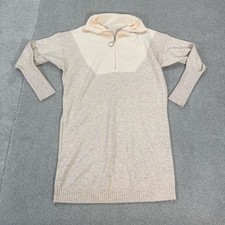 Ladies Jumper Dress Pink Extra Large Long Sleeve Xl Pink 1/4 Zip Casual Women's