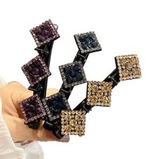 Braided Hair Clips for Woman, Sparkling Crystal 1 Count Pack of 1 , Style 1