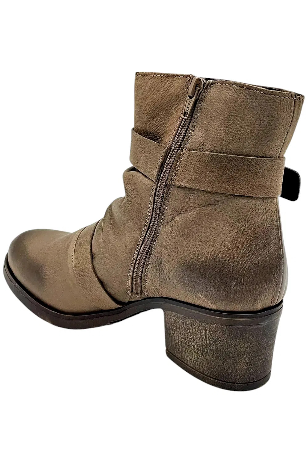 Miz Mooz x Jane & Courtney Women's Leather Heeled Mid Boots Dawsen Ash