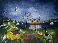 JL. Munro Limited Edition folk art print - “Halloween Night"