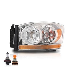Headlight w Light Bar LH Driver Dodge Ram 1500 06-08 2500 3500 06-09 Clear Lens