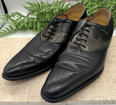 Berwick 1707 Oxford Leather dress shoes Black Handmade in Spain Size 11  3126