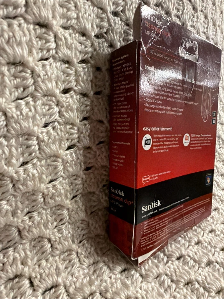 SanDisk Sansa Clip+ Plus Reproductor MP3 WMA Grabadora de Voz Radio FM 8 GB Nuevo Foto 4 de 4