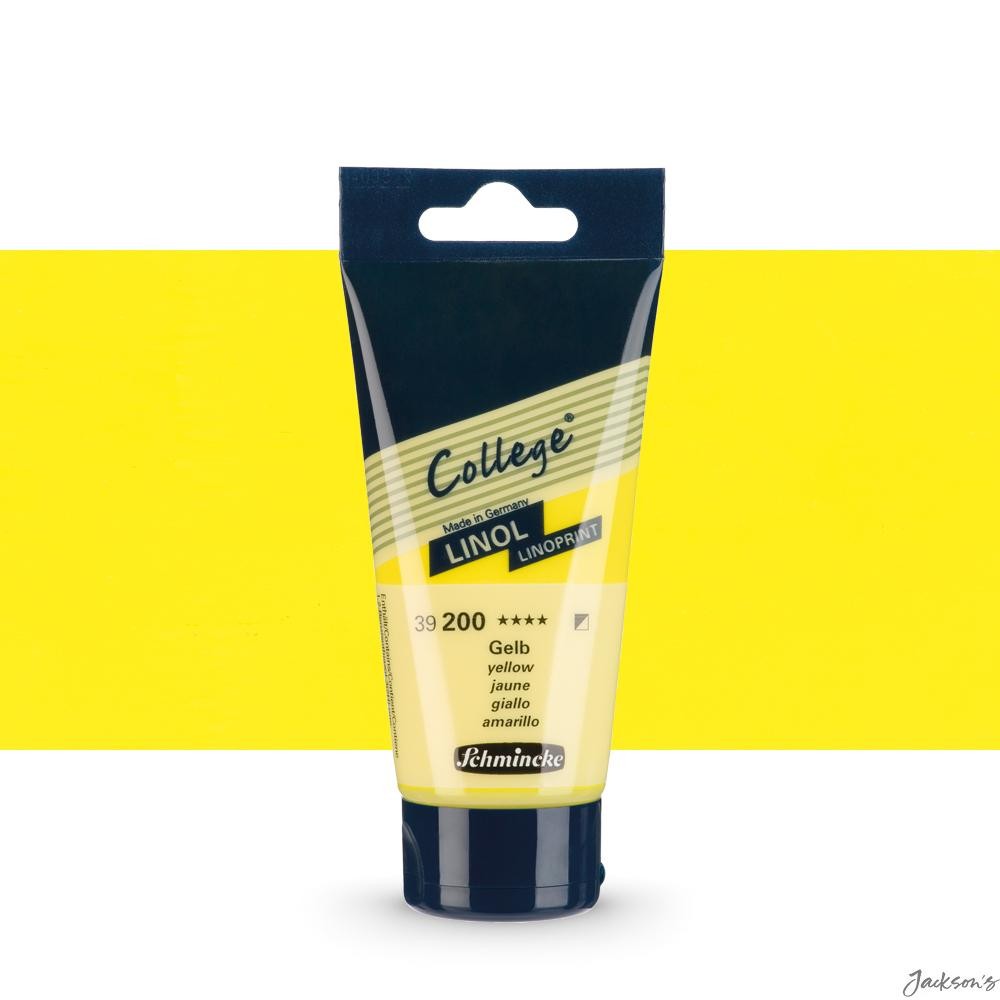 Schmincke College Linol Linoprint Ink Water-Based 75ml Yellow For Lino Printing