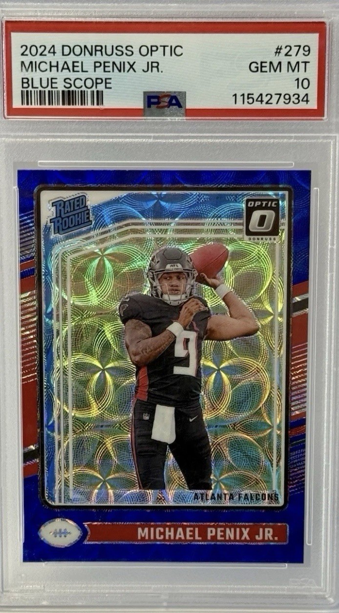 2024 DONRUSS OPTIC MICHAEL PENIX JR. BLUE SCOPE #279 PSA GEM MT 10