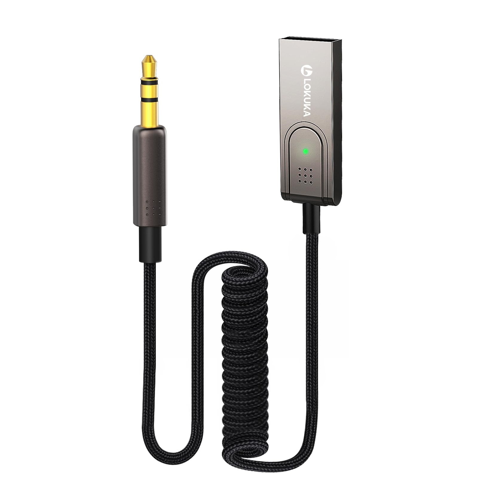 Bluetooth 5.3 Car Audio Adapter - USB to 3.5mm Aux Receiver for Wireless Music Streaming