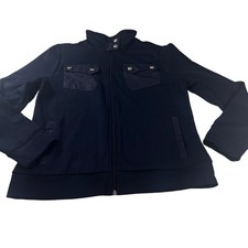LRL Lauren Jacket Womens Active Ralph Lauren Full Zip Pockets Athletic Navy Blue