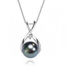 Gifts for Wife Women Anniversary-Tahitian Black Pearl Necklace-Mom Girlfriend...