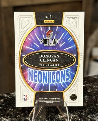 2024-25 Panini Select DONOVAN CLINGAN RC Neon Icons GREEN PRIZM