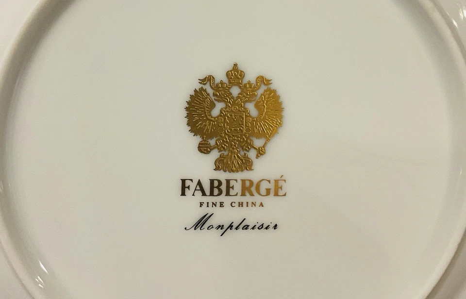 Juego de 4 platos de pan y mantequilla Fabergé Montplaisir raro encontrar 6 5/8 pulgadas  Foto 3 de 4