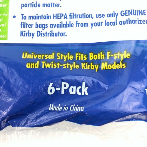 12 Sacchetti Kirby Aspirapolvere Micron Magic Filtrazione HEPA F-Style Twist-Style - Foto 3 di 7