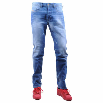 DIESEL BUSTER R60F8 STRETCH Herren Denim Jeans REGULAR SLIM TAPERED BLAU UVP 180£