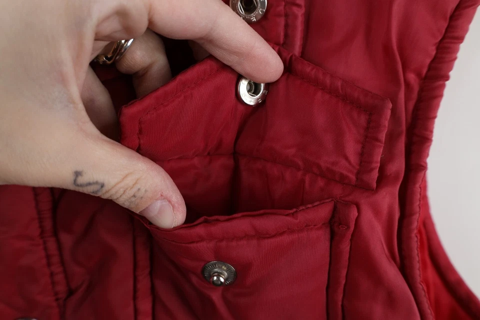 Vintage 80s 90s Dickies Mens Size Large Faded Full Zip Puffer Vest Jacket Red - Image 4 of 4