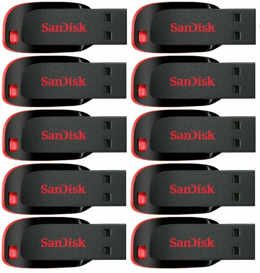 SanDisk Cruzer Blade 64GB USB 2.0 Flash Drive Thumb Drive Memory Stick (10 Pack) - Image 2 of 4