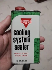 Vintage Conoco Gas Oil Tin Can Map Cooling System Sealer Full
