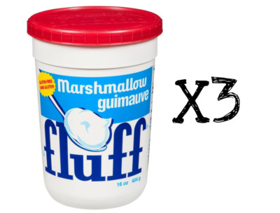 Marshmallow Fluff Original 454g 1lb Each x 3 Jars Fresh Canada