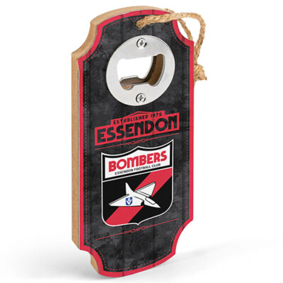 Essendon Bombers AFL First 18 Bottle Opener Wall Plaque Sign Hanging Rope Gift